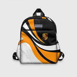 Детский рюкзак Porsche - Оранжевая абстракция, цвет: 3D-принт