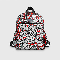 Детский рюкзак Красный кружевной узор, цвет: 3D-принт