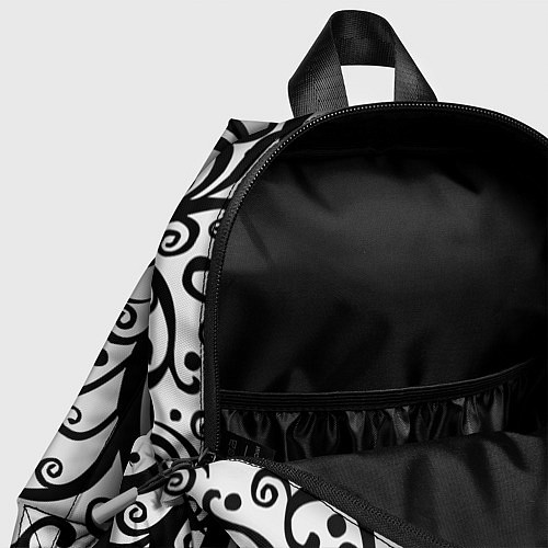 Детский рюкзак Чёрный кружевной узор / 3D-принт – фото 4