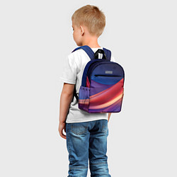 Детский рюкзак Абстрактные синие волны, цвет: 3D-принт — фото 2