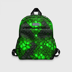 Детский рюкзак Зелёный трескающийся камень, цвет: 3D-принт