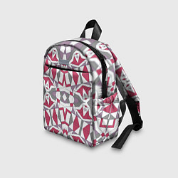 Детский рюкзак Геометрический узор красно серый, цвет: 3D-принт — фото 2