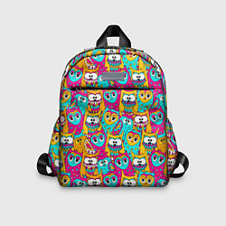Детский рюкзак Разноцветные совы, цвет: 3D-принт