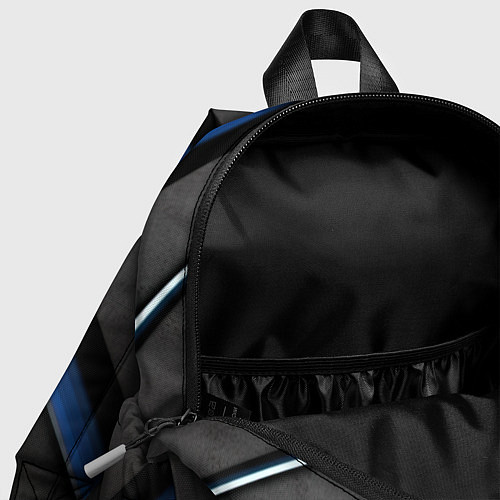 Детский рюкзак Black blue lines / 3D-принт – фото 4