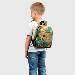 Детский рюкзак Вдохновение Климтом - изумрудная абстракция с круг, цвет: 3D-принт — фото 2