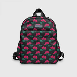Детский рюкзак Темный паттерн с розовыми цветами, цвет: 3D-принт