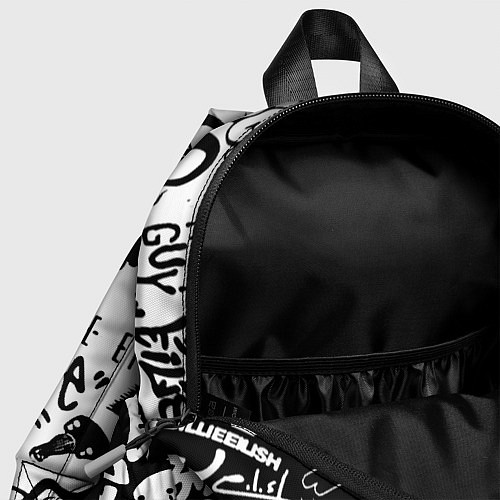 Детский рюкзак Billie Eilish чернобелые битва лого / 3D-принт – фото 4