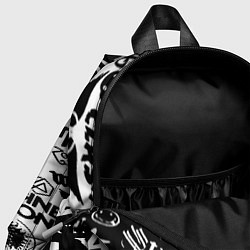 Детский рюкзак Логотипы лучших групп черно белый, цвет: 3D-принт — фото 2