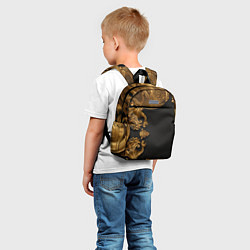 Детский рюкзак Золотые объемные узоры, цвет: 3D-принт — фото 2