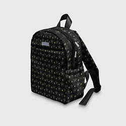 Детский рюкзак Паттерн чёрный маленькие стилизованные цветы, цвет: 3D-принт — фото 2