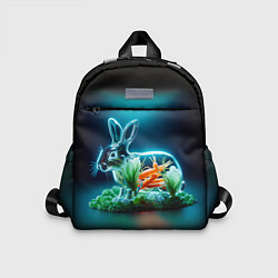 Детский рюкзак Прозрачный стеклянный кролик с овощами, цвет: 3D-принт
