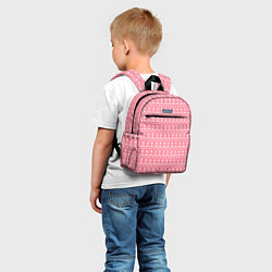 Детский рюкзак Белые узоры на розовом, цвет: 3D-принт — фото 2