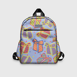 Детский рюкзак Узор с яркими разноцветными бантами в горошек, цвет: 3D-принт