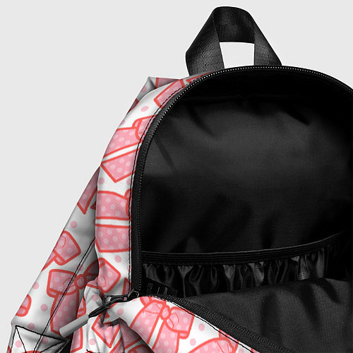 Детский рюкзак Узор с розовыми бантами в горошек / 3D-принт – фото 4