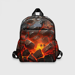 Детский рюкзак Летящие черные камни после взрыва, цвет: 3D-принт