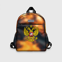 Детский рюкзак Герб РФ градиент огня, цвет: 3D-принт