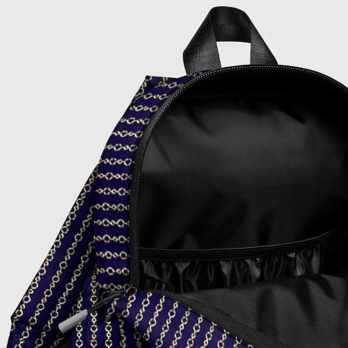 Детский рюкзак Тёмно-синий и цепочки / 3D-принт – фото 4
