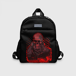 Детский рюкзак Красный скелет на чёрном фоне, цвет: 3D-принт