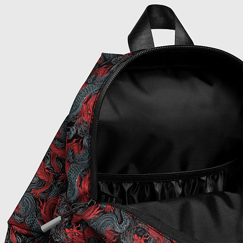 Детский рюкзак Красные драконы на сером фоне / 3D-принт – фото 4
