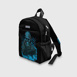 Детский рюкзак Синий скелет на чёрном фоне, цвет: 3D-принт — фото 2