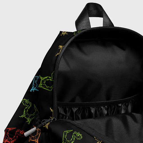 Детский рюкзак Паттерн драконы на черном / 3D-принт – фото 4