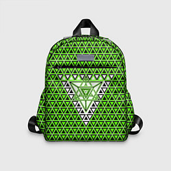 Детский рюкзак Зелёные и чёрные треугольники, цвет: 3D-принт