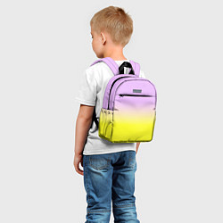 Детский рюкзак Бледно-розовый и ярко-желтый градиент, цвет: 3D-принт — фото 2