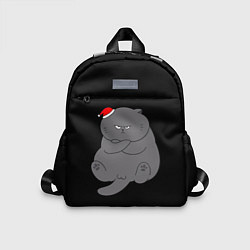 Детский рюкзак Толстый новогодний кот, цвет: 3D-принт