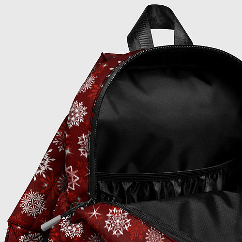 Детский рюкзак Snowflakes on a red background / 3D-принт – фото 4