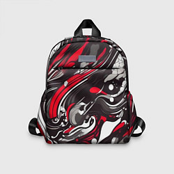 Детский рюкзак Красно-белые волны, цвет: 3D-принт