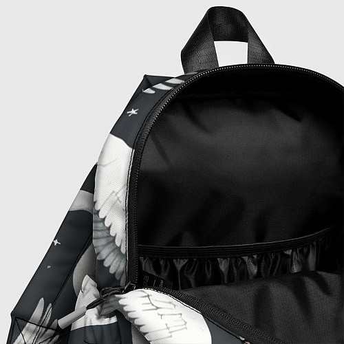 Детский рюкзак Стая белых лебедей летящих в небе / 3D-принт – фото 4