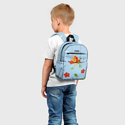 Детский рюкзак Пара влюбленных попугаев на ветке с гибискусами, цвет: 3D-принт — фото 2