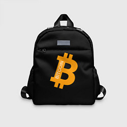 Детский рюкзак Биткоин криптовалюта оранжевое лого, цвет: 3D-принт