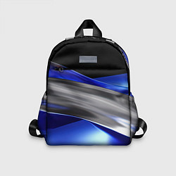 Детский рюкзак Серебряная вставка на синей абстракции