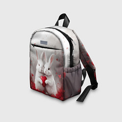 Детский рюкзак Белые кролики с сердцем, цвет: 3D-принт — фото 2
