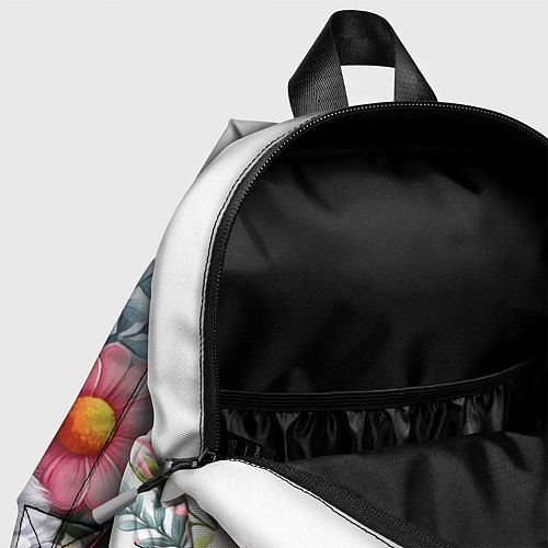 Детский рюкзак Мультяшная курица с цветами акварелью / 3D-принт – фото 4