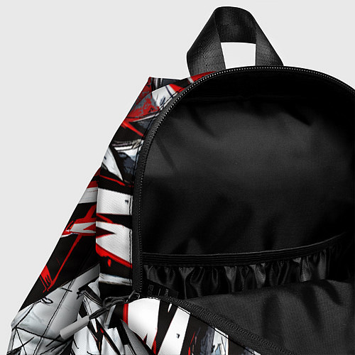 Детский рюкзак Агрессивный череп белый и красный / 3D-принт – фото 4