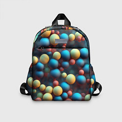 Детский рюкзак Разноцветные шарики молекул, цвет: 3D-принт