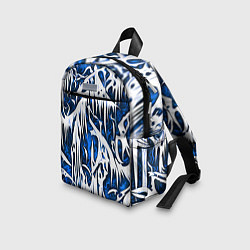 Детский рюкзак Белый и синий узор, цвет: 3D-принт — фото 2