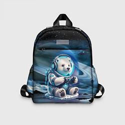 Детский рюкзак Белый медвежонок кибер геймер, цвет: 3D-принт