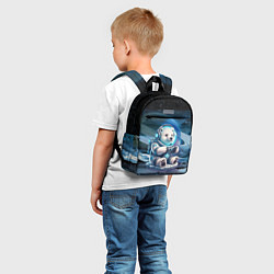 Детский рюкзак Белый медвежонок кибер геймер, цвет: 3D-принт — фото 2