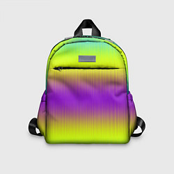 Детский рюкзак Неоновые салатовые и фиолетовые полосы, цвет: 3D-принт