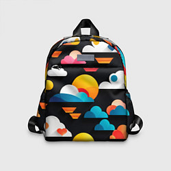Детский рюкзак Цветные облака в черном небе, цвет: 3D-принт