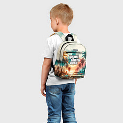 Детский рюкзак ГТА - пальмы и машины, цвет: 3D-принт — фото 2