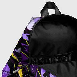 Детский рюкзак Чёрно-жёлтая агрессивная абстракция на фиолетовом, цвет: 3D-принт — фото 2