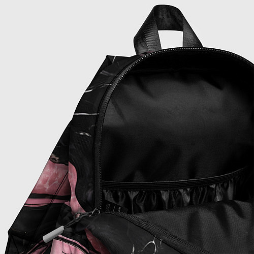 Детский рюкзак Черно-розовый мрамор / 3D-принт – фото 4