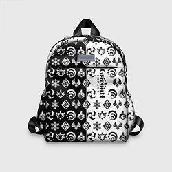 Детский рюкзак Genshin Impact - black and white, цвет: 3D-принт