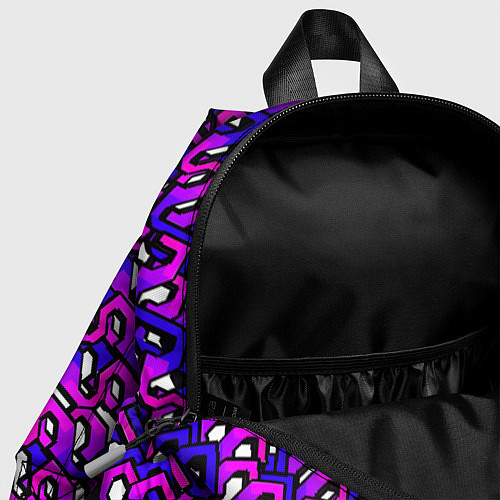Детский рюкзак Фиолетовый узор и чёрная обводка / 3D-принт – фото 4
