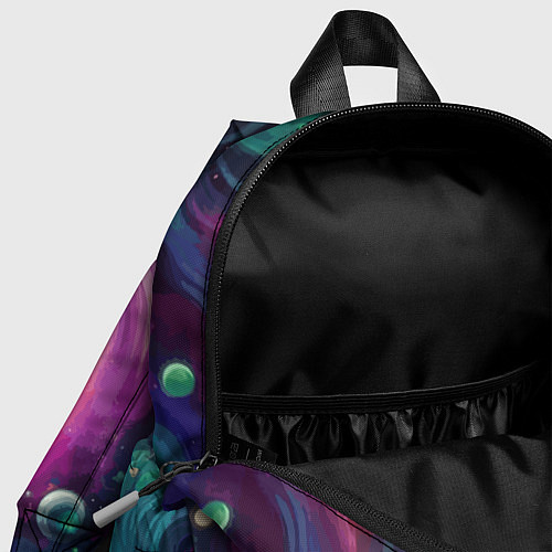 Детский рюкзак Космическая неоновая фантазия - нейросеть / 3D-принт – фото 4