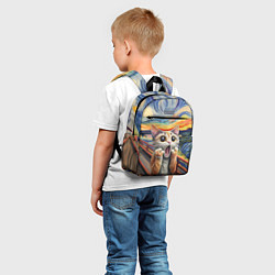 Детский рюкзак Кот крик вязаный арт, цвет: 3D-принт — фото 2
